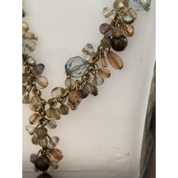 -NECKLACE & EARRING SET VTG Avon 80s Gold Tone Tiger Eye Fish Hook - Picture 7 of 16